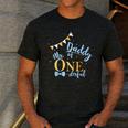 Daddy Of Mr One-Derful Party Blue-Gold Dad Boy 1st Birthday Men's Casual T-Shirt Dark Grey