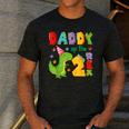 Daddy Of The Two Rex 2Nd Birthday Boy Dinosaur T-Rex Men's Casual T-Shirt Dark Grey