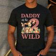 Daddy Of The Two Wild Zoo 2nd Birthday Safari Jungle Animal Men's Casual T-Shirt Dark Grey
