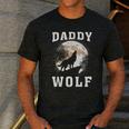 Daddy Wolf Wolves Dad Moon Fathers Day Men's Casual T-Shirt Dark Grey