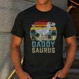 Daddysaurus T Rex Dinosaur Daddy Saurus Family Matching Men's Casual T-Shirt Dark Grey