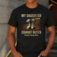 My Daughter Wears Combat Boots Proud Army Dad Veteran Day Men's Casual T-Shirt Dark Grey