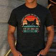 I Didn't Choose The Cat Dad Life The Cat Dad Life Chose Me Men's Casual T-Shirt Dark Grey