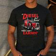 If Diesel Ain't Burnin Then I Ain't Earnin Truck Driver Dad Men's Casual T-Shirt Dark Grey