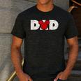 Disney Mickey And Friends Dad Mickey Distressed Text Logo Men's Casual T-Shirt Dark Grey