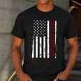 Distressed US American Flag Father Shirt Best Dad Ever Men's Casual T-Shirt Dark Grey