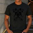 Dog Fingerprint Miniature Schnauzer Dad Mom Men's Casual T-Shirt Dark Grey