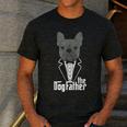 The Dogfather French Bulldog Dad Frenchie Papa T-Shirt Small Men's Casual T-Shirt Dark Grey