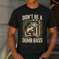 Don't Be A Dumb Bass Fish Camo American Flag Dad Jokes Men's Casual T-Shirt Dark Grey