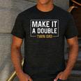 Make It A Double Twin Dad Fathers Day T-Shirt Men's Casual T-Shirt Dark Grey