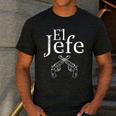 El Jefe Shirt The Boss Mexican Guns Dad For Men Men's Casual T-Shirt Dark Grey
