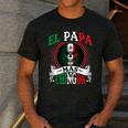 El Papa Mas Chingon Mexican Dad Husband Regalo Flag Men's Casual T-Shirt Dark Grey