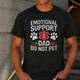Emotional Support Dad Do Not Pet Caring Father's Day Men's Casual T-Shirt Dark Grey
