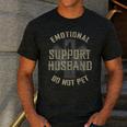 Emotional Support Husband Do Not Pet Dad For Men Men's Casual T-Shirt Dark Grey