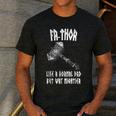FA-Thor Like Dad Way Mightier Viking Father's Day Fathor Men's Casual T-Shirt Dark Grey
