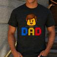 Family Dad Master Builder Building Bricks Blocks Fathers Day Men's Casual T-Shirt Dark Grey