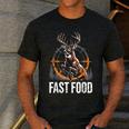 Fast Food Deer Hunting Hunter Dad Tail Buck Men's Casual T-Shirt Dark Grey