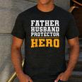 FATHER HUSBAND PROTECTOR HERO Dad Daddy Fathers Day Men's Casual T-Shirt Dark Grey