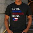 Father Husband Puerto Rican Legend Proud Dad Rico Flag Men's Casual T-Shirt Dark Grey