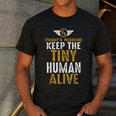 Father's Day By Tee Company New Dad First Time Father Keep Tiny Human Alive Adult Classic Fit Short Sleeve Men's Casual T-Shirt Dark Grey