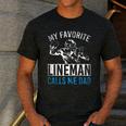 My Favorite Lineman Calls Me Dad American Football Lineman Men's Casual T-Shirt Dark Grey