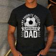 My Favorite Soccer Player Calls Me Dad Father's Day Daddy Men's Casual T-Shirt Dark Grey