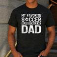 My Favorite Soccer Player Calls Me Dad Fathers Day Men's Casual T-Shirt Dark Grey