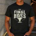The Final Boss Vintage Rock Bull Fun Tee For Strong Dads Men's Casual T-Shirt Dark Grey