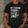 My Fishing Buddy Calls Me Dad Fisherman Men's Casual T-Shirt Dark Grey
