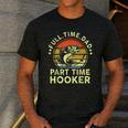 Fishing Dad Part Time Hooker Bass Fish Father Day Men's Casual T-Shirt Dark Grey