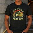 Fishing Father Day Tee Bruh Don't Be a Dumb Bass Dad Men's Casual T-Shirt Dark Grey