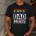 Free Dad Hugs LGBT Gay Pride Month Transgender Rainbow Flag Men's Casual T-Shirt Dark Grey