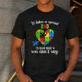 Fun Heart Puzzle Shirts Dad Autism Awareness Family Support Men's Casual T-Shirt Dark Grey