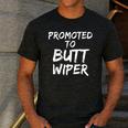 Fun New Dad Joke Baby Shower Gag Promoted To Butt Wiper Men's Casual T-Shirt Dark Grey Fun New Dad Joke Baby Shower Gag Promoted To Butt Wiper Men's Casual T-Shirt Dark Grey