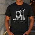 Fur Dad Pet Lover Cat Dog Dad Husband Fathers Day Wife Men's Casual T-Shirt Dark Grey