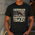 German Shepherd Dad Shirt American Flag German Shepherds Men's Casual T-Shirt Dark Grey