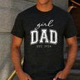 Girl Dad Est 2024 Dad Of Girls Father's Day Men's Casual T-Shirt Dark Grey