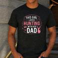 This Girl Loves Hunting With Her Dad Pink Deer Hunter Men's Casual T-Shirt Dark Grey
