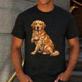 Golden Retriever I Love Dad Dog Dad Father's Day Men's Casual T-Shirt Dark Grey
