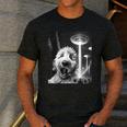 Goldendoodle Alien UFO Taking a Selfie Dog Mom Dad Men's Casual T-Shirt Dark Grey