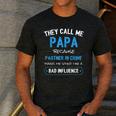 Grandpa Papa Partner In Crime Dad Men's Casual T-Shirt Dark Grey