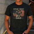 Great Dane Dad Dog Lovers American Flag 4th Of July Men's Casual T-Shirt Dark Grey