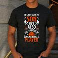 He's Also My Favorite Basketball Player Dad Basketball Dad Men's Casual T-Shirt Dark Grey
