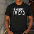 Hi Hungry I'm Dad Father's Day Dad Daddy Joke Men's Casual T-Shirt Dark Grey