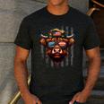 Highland Cow 4th July USA Flag Dad Father America Men Boys Men's Casual T-Shirt Dark Grey
