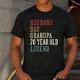 Husband Dad Grandpa 70 Year Old Legend 70th Birthday Men's Casual T-Shirt Dark Grey