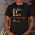 Husband Dad Grandpa 75 Year Old Legend 75th Birthday Men's Casual T-Shirt Dark Grey