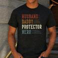 Husband Daddy Protector Hero For Dad Father's Day Men's Casual T-Shirt Dark Grey