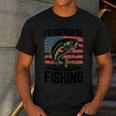 I'd Rather Be Fishing Bass Fish Dad Joke American Flag Men's Casual T-Shirt Dark Grey