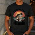 Id Rather Be Fishing Largemouth Bass Fish Dad Jokes Men's Casual T-Shirt Dark Grey
